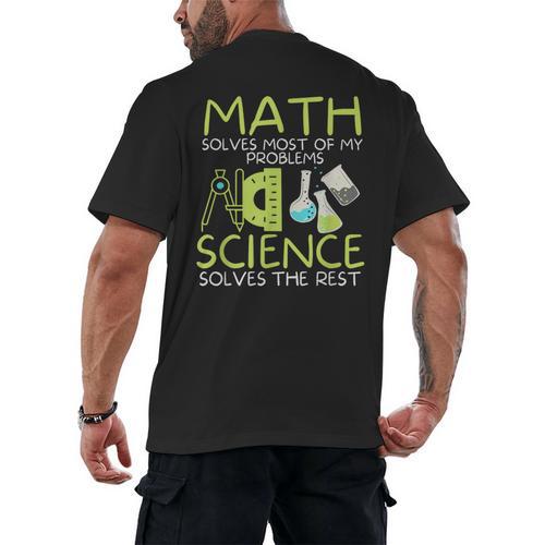 Math Solves Most Of My Problems Science Math Science Teacher Men's Back Print T-Shirt - teacherstshirts.com DE