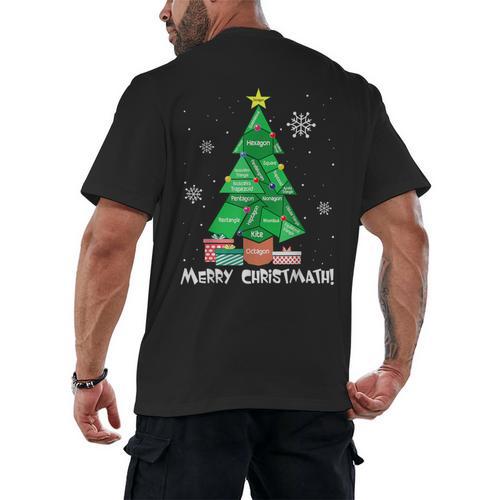 Math Teacher Polygon Christmas Tree Geometry Merry Christmas Men's Back Print T-Shirt - teacherstshirts.com CA