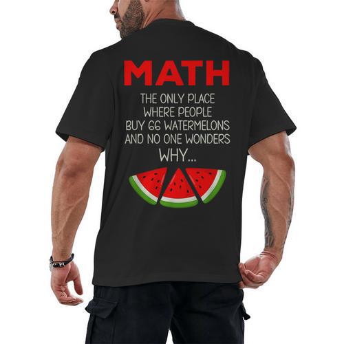 Math Watermelon Calculation Joke Teacher Student Men's Back Print T-Shirt - teacherstshirts.com AU