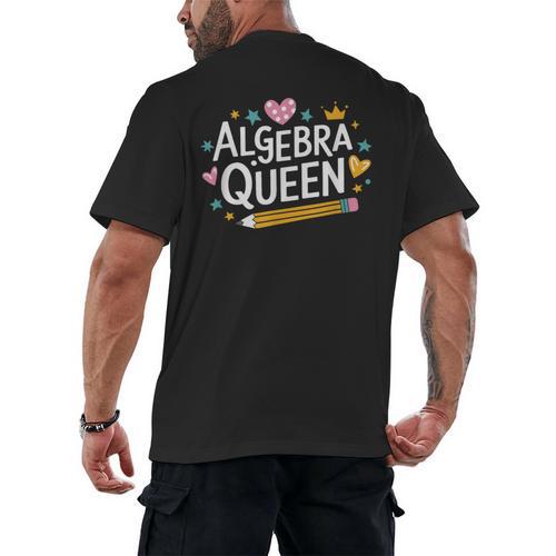 Mathematician And Mathematics Teacher Algebra Queen Men's Back Print T-Shirt - teacherstshirts.com