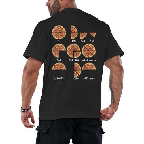 Maths Day Costume Idea Kids Teachers Pizza Slice Fraction Men's Back Print T-Shirt - teacherstshirts.com UK