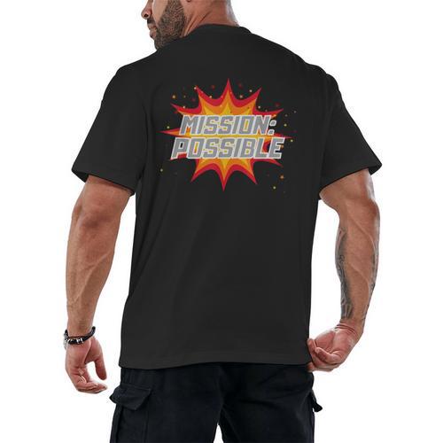 Mission Possible Motivational Inspirational School Teacher Men's Back Print T-Shirt - teacherstshirts.com DE