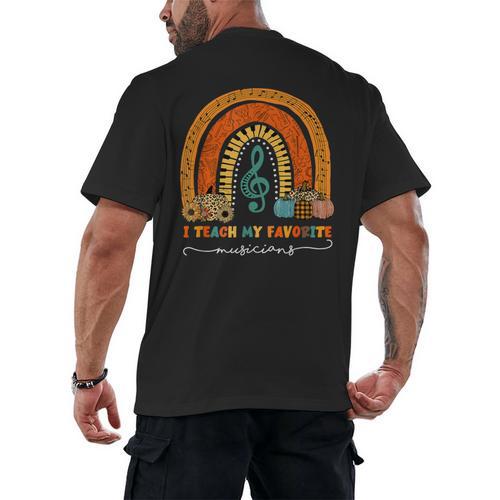 Music Teacher I Teach My Favorite Musicians Autumn Rainbow Men Women Men's Back Print T-Shirt - teacherstshirts.com AU