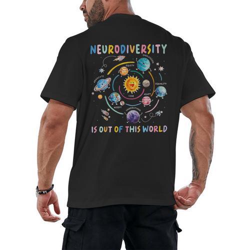 Neurodiversity Is Out Of This World Space Autism Teacher Men's Back Print T-Shirt - teacherstshirts.com DE