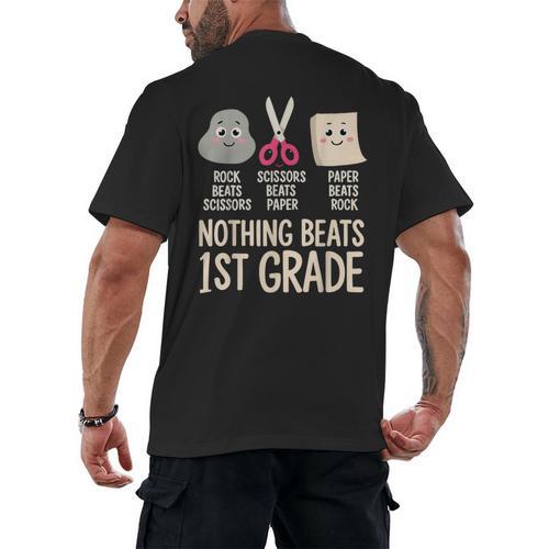 Nothing Beats 1st Grade Back To School Kids Teachers Men's Back Print T-Shirt - teacherstshirts.com DE
