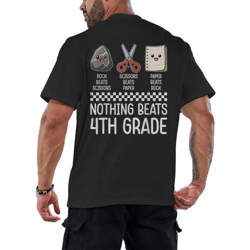 Nothing Beats 4th Grade Back To School Kids Teachers Men's Back Print T-Shirt - teacherstshirts.com DE