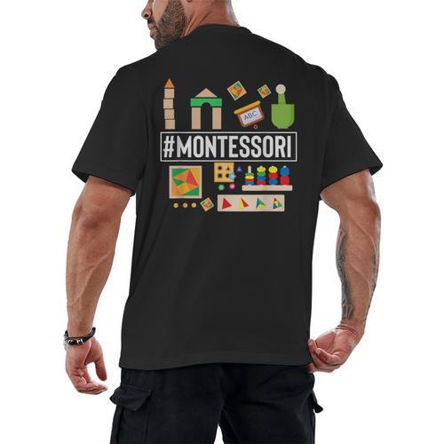 Novelty Montessori Studying Learning Schooling Teacher Love For Men Women Men's Back Print T-Shirt - teacherstshirts.com