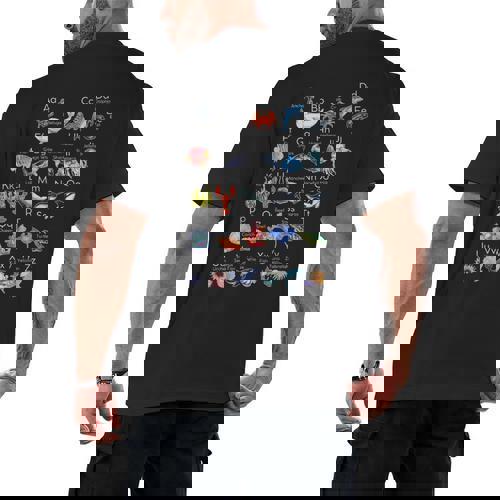 Ocean Animals Alphabet Cute Sea Life ABC Marine Kids Teacher Men&#x27;s Back Print T-Shirt - teacherstshirts.com