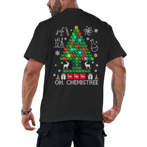 Oh Chemistree Scientist Chemical Christmas Xmas Teacher Men's Back Print T-Shirt - teacherstshirts.com UK