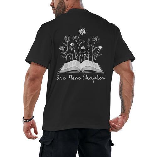 One-More Chapter Wildflower Reading Teacher Library Bookish Men's Back Print T-Shirt - teacherstshirts.com CA