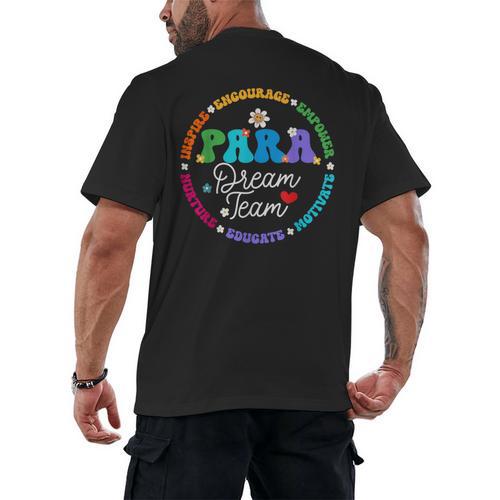 PARA Dream Team Teacher Paraprofessional Paraeducator Men's Back Print T-Shirt - teacherstshirts.com DE