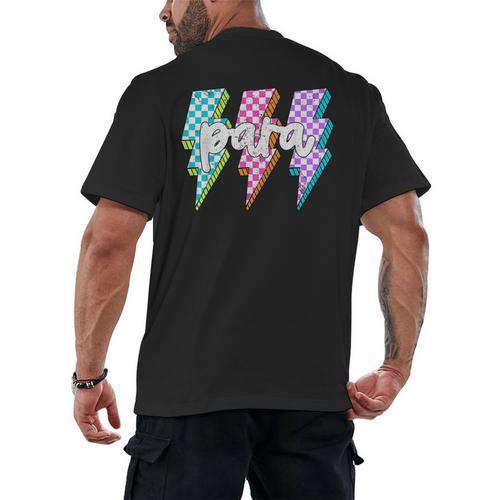 Para Squad Paraprofessional Teacher Lightning Bolt Men's Back Print T-Shirt - teacherstshirts.com UK