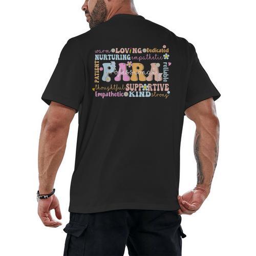 Paraprofessional Back To School Paraeducator Para Teacher Men's Back Print T-Shirt - teacherstshirts.com