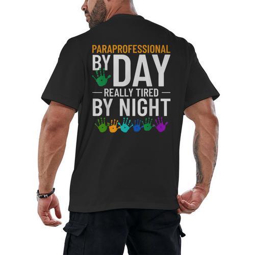 Paraprofessional Educator Teacher Para Classroom Assistant Men's Back Print T-Shirt - teacherstshirts.com UK