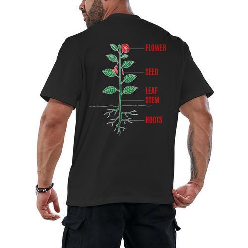 Parts Of a Plant Science For Teachers Kids And Students Men's Back Print T-Shirt - teacherstshirts.com DE