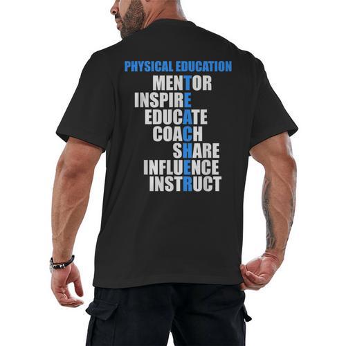 PE Physical Education Teacher For PE Teacher Men's Back Print T-Shirt - teacherstshirts.com UK