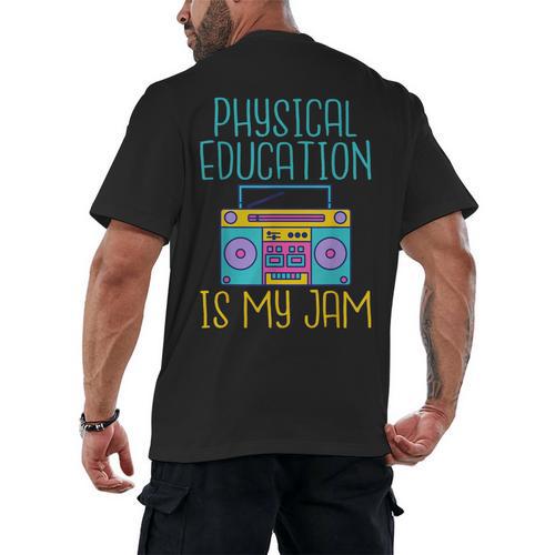 Physical Education Is My Jam PE Teacher Men's Back Print T-Shirt - teacherstshirts.com