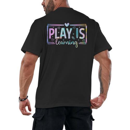 Play Is Learning Kindergarten Teacher Team Women Men's Back Print T-Shirt - teacherstshirts.com