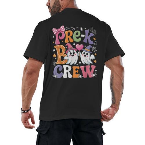 Pre-K Boo Crew Pre-K Teacher Student Kids Halloween Men's Back Print T-Shirt - teacherstshirts.com