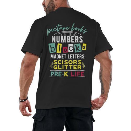 Pre-K Life Preschool Teacher Tees Men Women T-Shirt Men's Back Print T-Shirt - teacherstshirts.com
