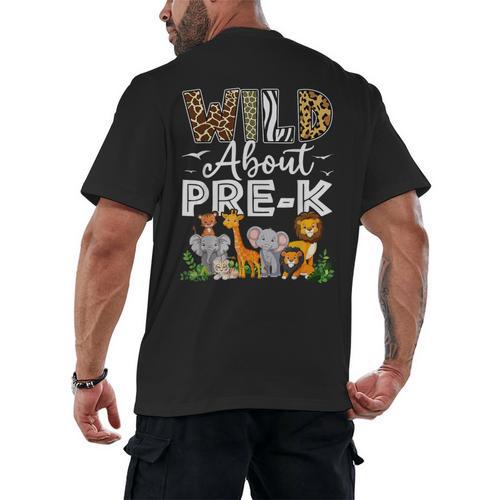 Pre-k Teacher Kids Back To School Wild About Pre-k Men's Back Print T-Shirt - teacherstshirts.com AU