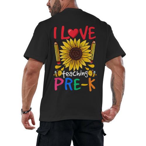 Pre School Teacher Pre-K Teacher Men's Back Print T-Shirt - teacherstshirts.com UK