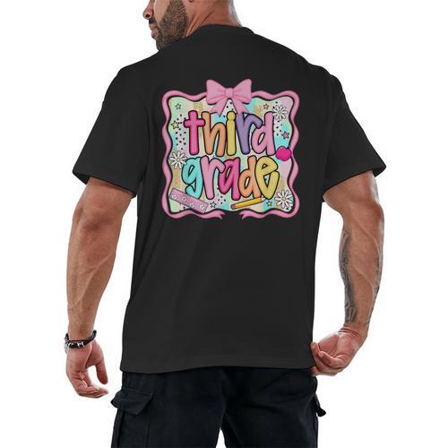 Preppy Third Grade Back To School Teacher Girl Kid Men's Back Print T-Shirt - teacherstshirts.com