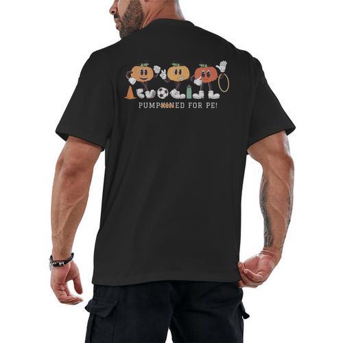 Pumpkin PE Teacher Team Physical Education Autumn Fall Men's Back Print T-Shirt - teacherstshirts.com AU