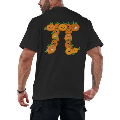 Pumpkin Pi Math Teacher Halloween Costume Geometry Men's Back Print T-Shirt - teacherstshirts.com AU