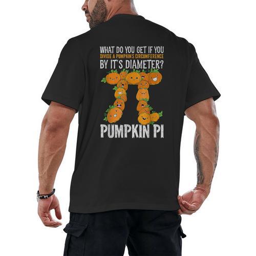 Pumpkin Pi Math Teacher Halloween Geometry Men's Back Print T-Shirt - teacherstshirts.com AU