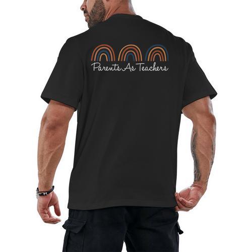 Rainbow Parents As Teachers Early Childhood Educator PAT Men's Back Print T-Shirt - teacherstshirts.com UK