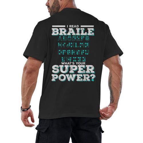 I Read Braille Tell Me Your Superpower Braille Teacher For Men Women Men's Back Print T-Shirt - teacherstshirts.com