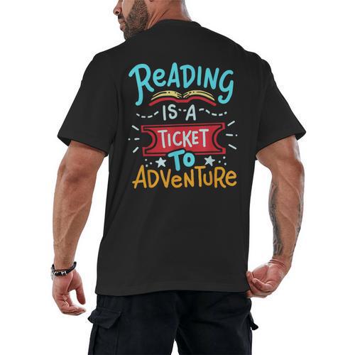 Reading Adventure Library Student Teacher Book Men's Back Print T-Shirt - teacherstshirts.com AU