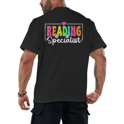 Reading Specialist Back To School Reading Teacher Men's Back Print T-Shirt - teacherstshirts.com DE