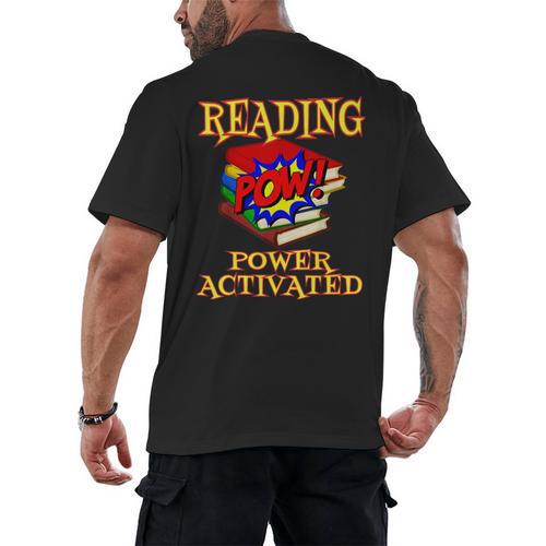 Reading Super Power Activated Superhero Teacher Or Student Men Women Girls Kids Men's Back Print T-Shirt - teacherstshirts.com