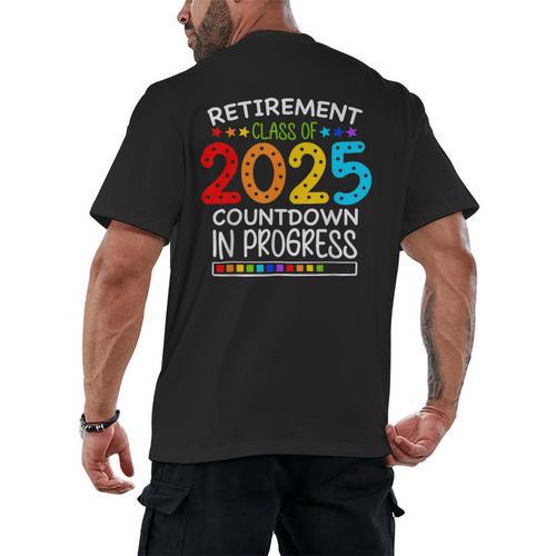 Retirement Class Of 2025 Teacher Countdown Loading Teacher Men's Back Print T-Shirt - teacherstshirts.com AU