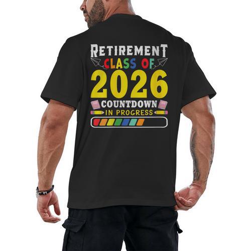 Retirement Primary Elementary Teacher 2026 Retiring Progress Men's Back Print T-Shirt - teacherstshirts.com UK
