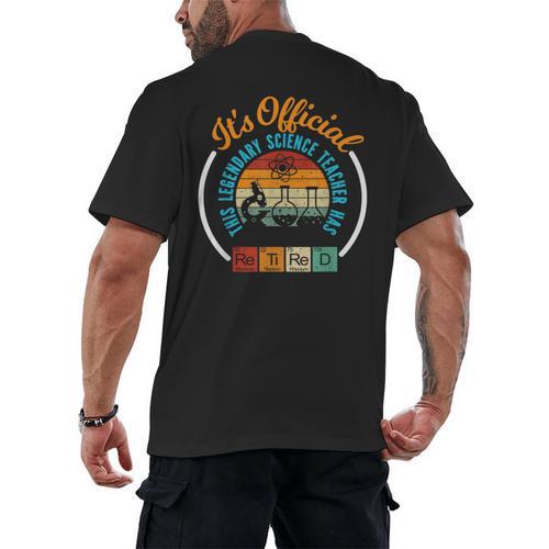 Retiring Science Teacher Retirement Men's Back Print T-Shirt - teacherstshirts.com