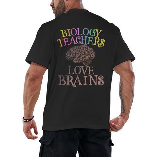 Retro BIOLOGY TEACHERS LOVE BRAINS This Is My Scary STEM Men's Back Print T-Shirt - teacherstshirts.com AU