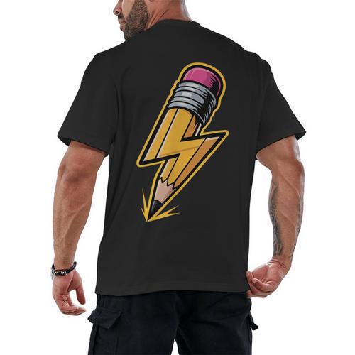 Retro Pencil Pencil Back To School Teacher Student Men's Back Print T-Shirt - teacherstshirts.com