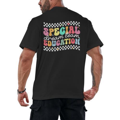 Retro Special Education Squad Groovy Dream Team SPED Teacher Men's Back Print T-Shirt - teacherstshirts.com UK
