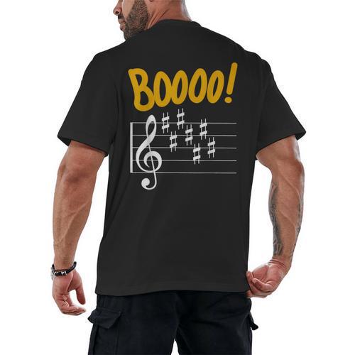 Scary Key Signature Boo Music Halloween Musician Teacher Men Women Men's Back Print T-Shirt - teacherstshirts.com