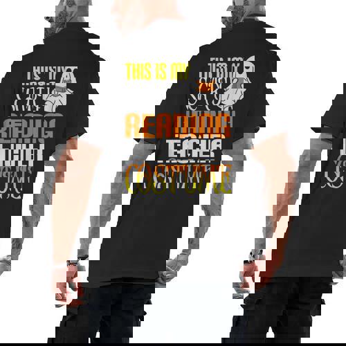 This Is My Scary Reading Teacher Costume Halloween School Men&#x27;s Back Print T-Shirt - teacherstshirts.com