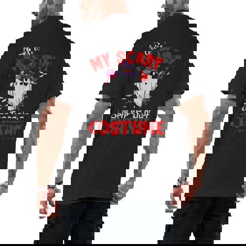 This Is My Scary Science Teacher Costume Ghost Halloween Men&#x27;s Back Print T-Shirt - teacherstshirts.com