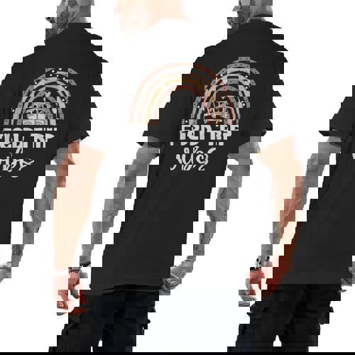 School Bus Trip Vibes Students Teachers Students Field Trip Men&#x27;s Back Print T-Shirt - teacherstshirts.com