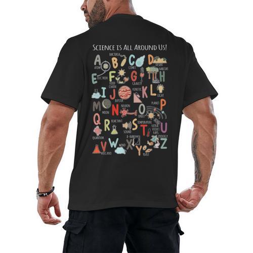 Science Teacher Alphabet Science Is All Around Us Teacher Men's Back Print T-Shirt - teacherstshirts.com