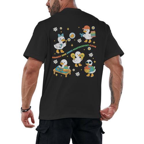 Silly Goose Behavior Analyst RBT ABA Therapy SPED Teacher Men's Back Print T-Shirt - teacherstshirts.com UK