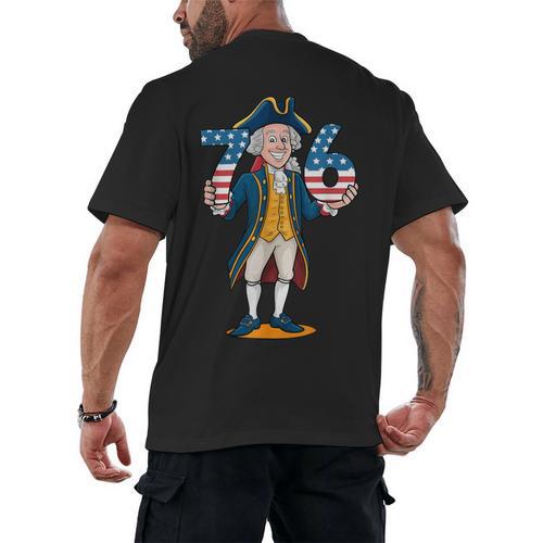 Six Seven 6 7 7 6 George Washington Teacher American Men's Back Print T-Shirt - teacherstshirts.com CA