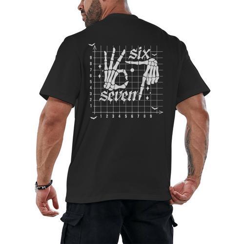 Six Seven Coordinate 67 Skeleton Math Teacher 67 Men's Back Print T-Shirt - teacherstshirts.com CA