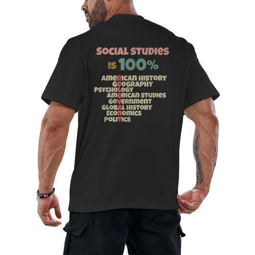 Social Studies Is Relevant History Teacher History Buff Men's Back Print T-Shirt - teacherstshirts.com UK